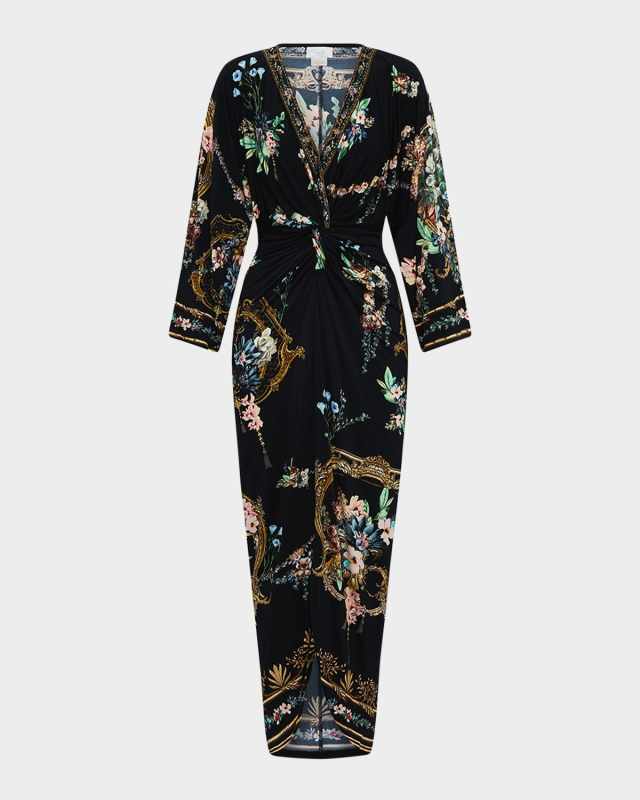 Noble Endeavours Long Split-Front Twist Dress